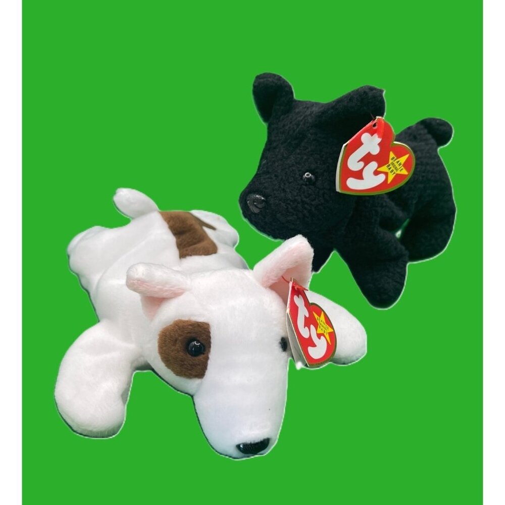 Ty Beanie Babies Dogs Puppies Butch Scottie Terriers Beanbag Stuffed Animal Toys